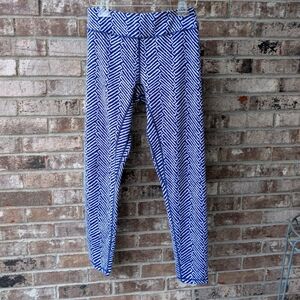 J MCLAUGHLIN Blue and White Patterned Leggings. SIZE XS